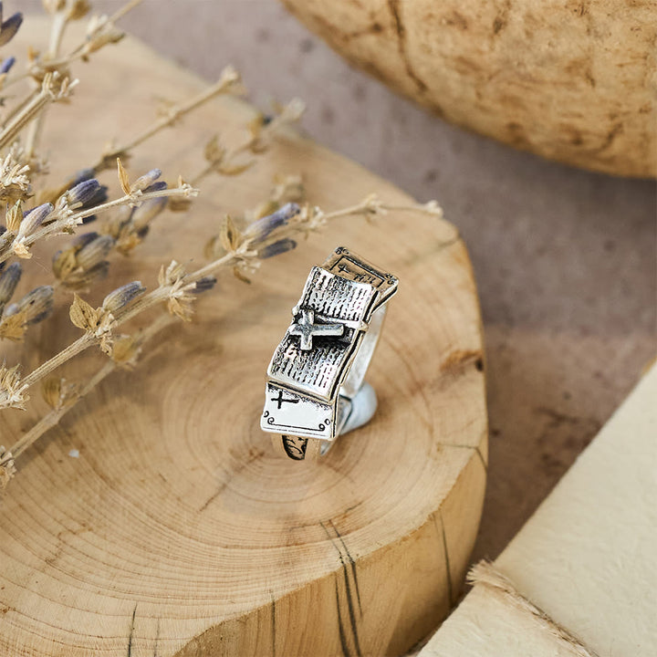Christianartworkshop Bible Ring with Cross: A Sacred Companion of Faith - image 3