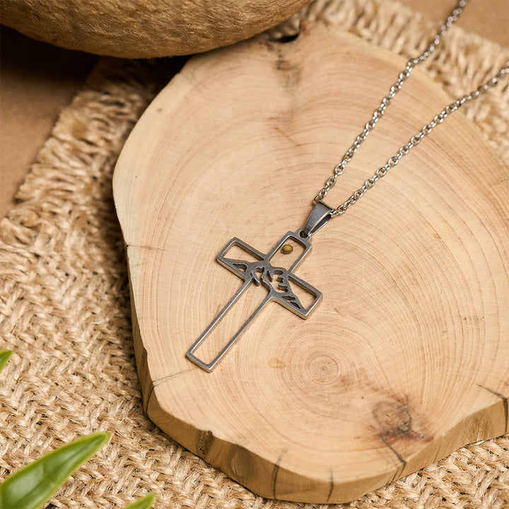Christianartworkshop Mustard Seed Mountain Cross Necklace: Faith's Endurance & Nature's Wonder - image 3