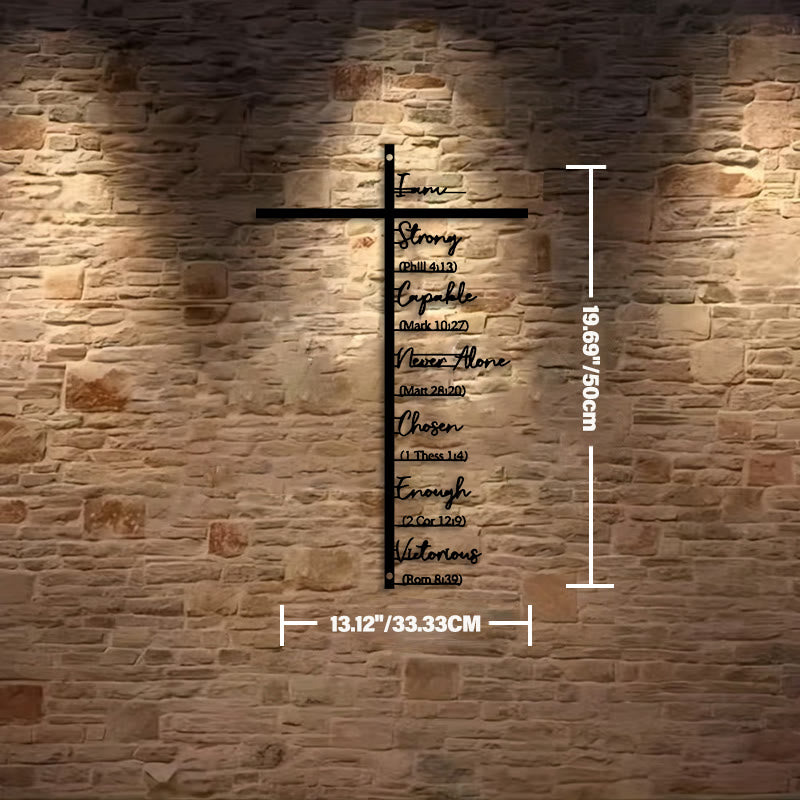 Christianartworkshop Biblical Verse Cross Metal Wall Decor: Daily Faith Reminder - Black - 13.12''*19.69''/33.33*50cm - image 4
