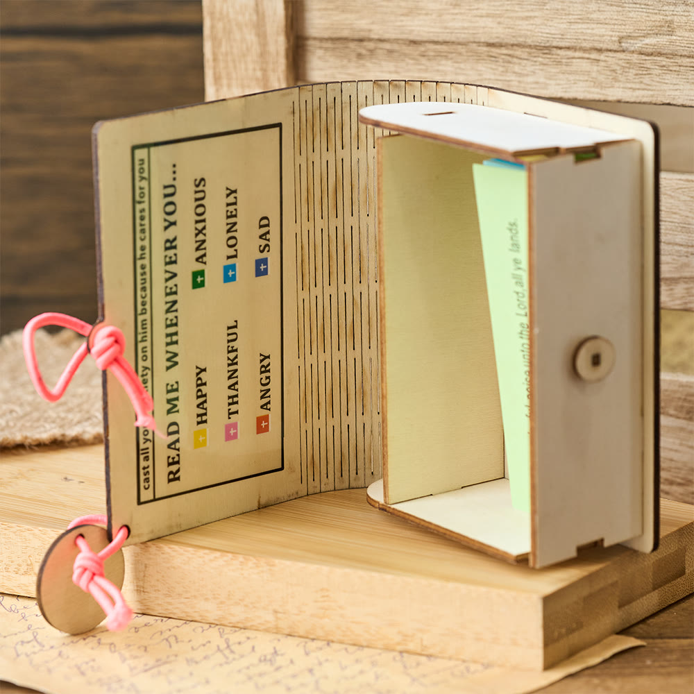 Christianartworkshop Handmade Wooden Verse Card Box: Quiet Reminder of Comfort & Grace - image 1