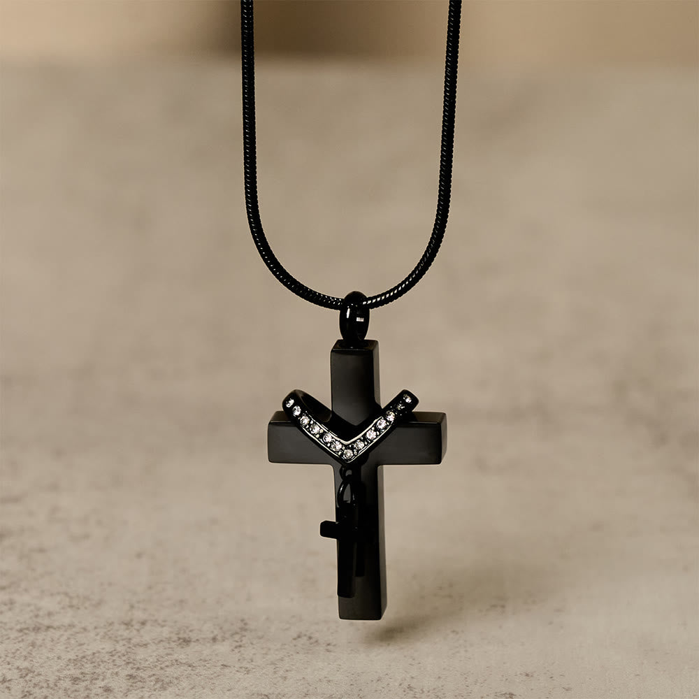 Christianartworkshop Detachable Inner Cross Necklace: Ground Your Faith in Love That Transcends - Black - image 3