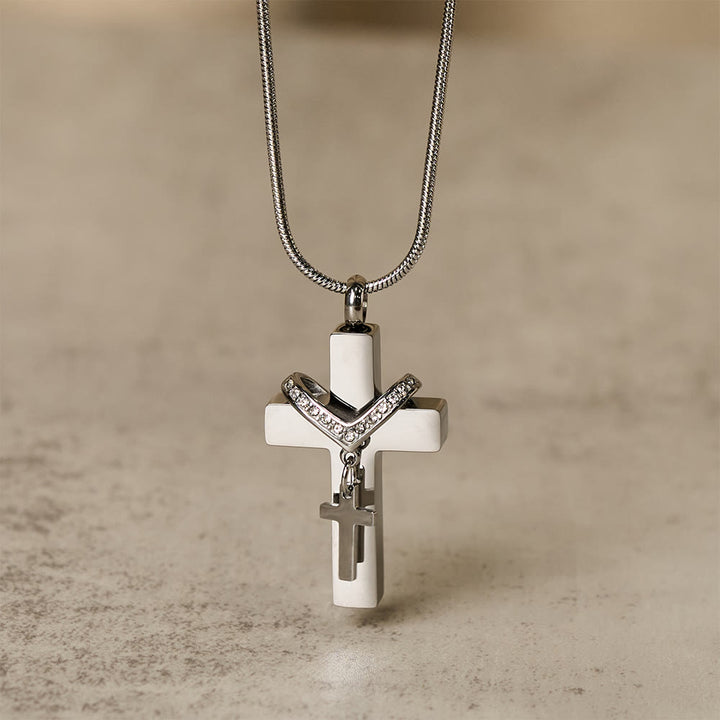 Christianartworkshop Detachable Inner Cross Necklace: Ground Your Faith in Love That Transcends - Silver - image 4