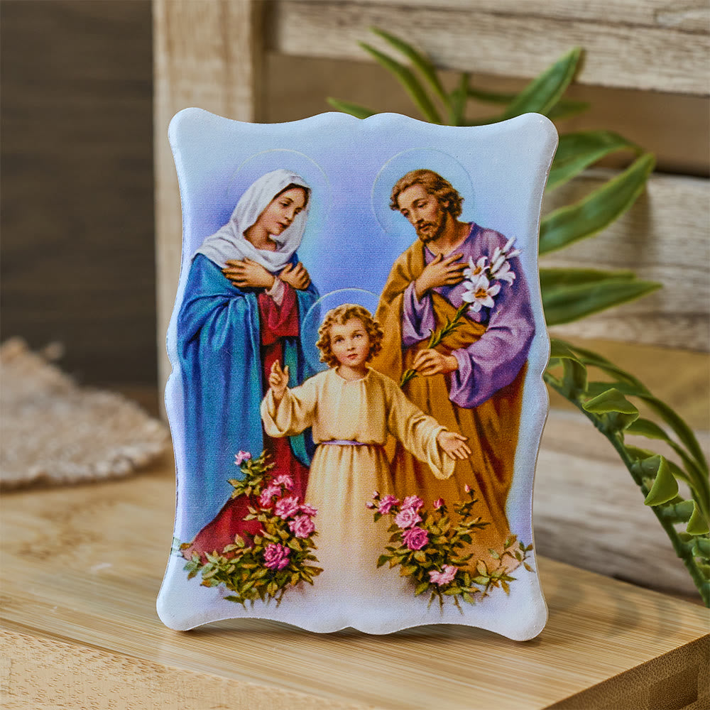 Christianartworkshop Vibrant Holy Family Ceramic Ornament: A Symbol of Familial Love and Grace - image 2