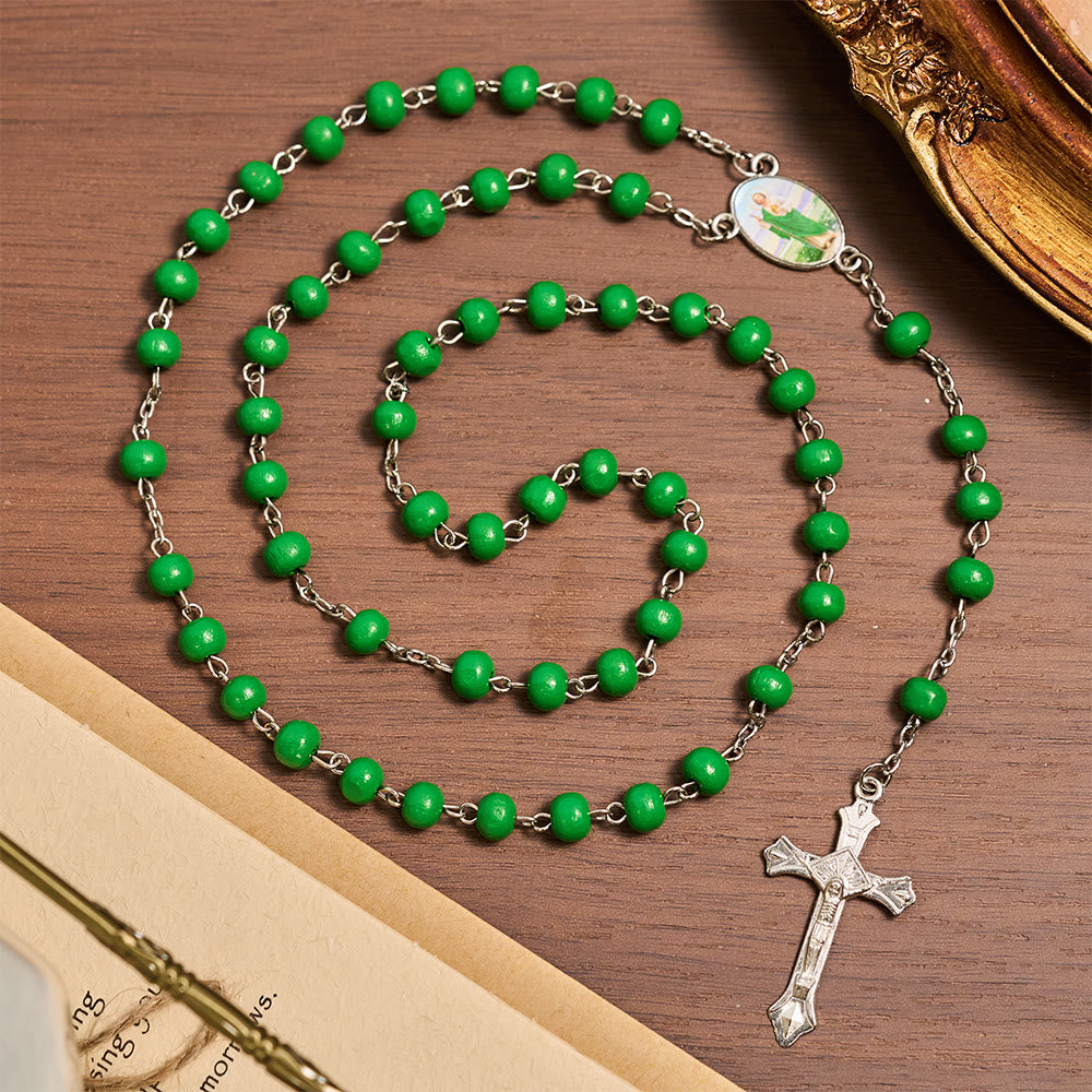 Christianartworkshop Saint Jude Scented Wood Rosary: Embody Faith and Fragrant Devotion - image 3