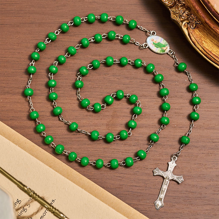 Christianartworkshop Saint Jude Scented Wood Rosary: Embody Faith and Fragrant Devotion - image 3