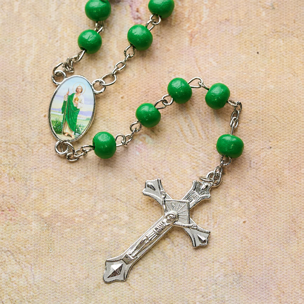 Christianartworkshop Saint Jude Scented Wood Rosary: Embody Faith and Fragrant Devotion - image 5