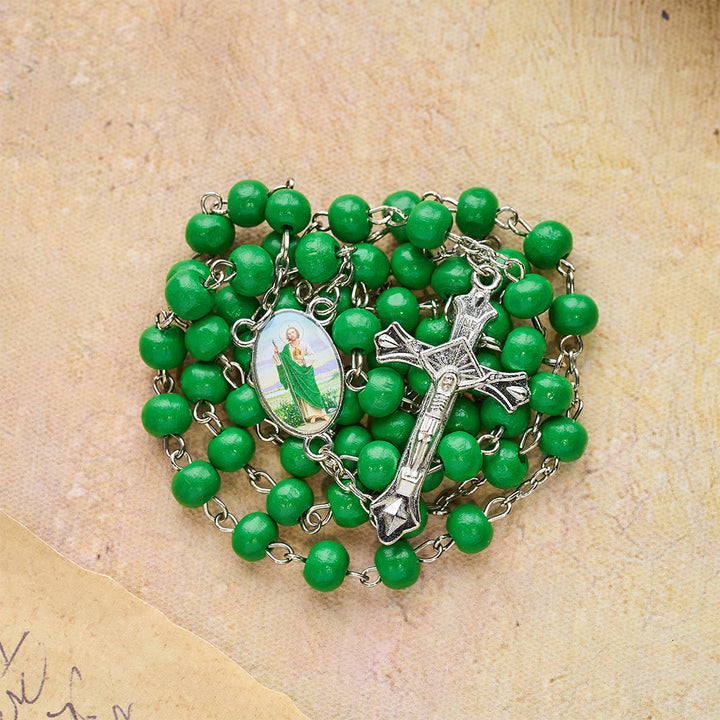 Christianartworkshop Saint Jude Scented Wood Rosary: Embody Faith and Fragrant Devotion - image 4
