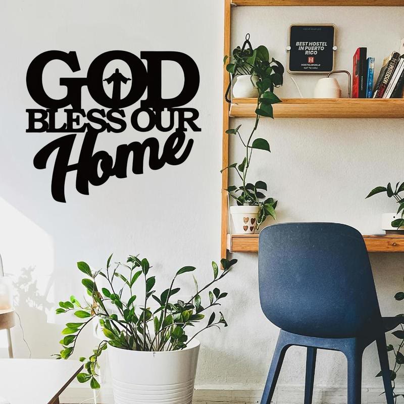 Christianartworkshop God Bless Our Home Metal Wall Art: Stylish Faith Token for Home Decor - image 1