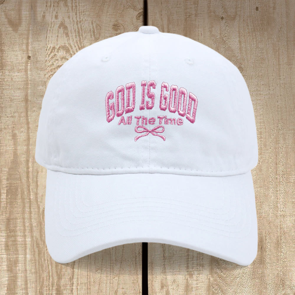 Christianartworkshop God Is Good All The Time Washed Cotton Baseball Cap: Wear the Truth of His Goodness - White - image 3