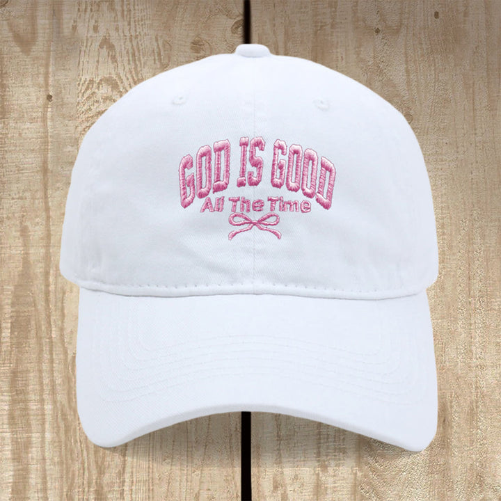 Christianartworkshop God Is Good All The Time Washed Cotton Baseball Cap: Wear the Truth of His Goodness - White - image 3