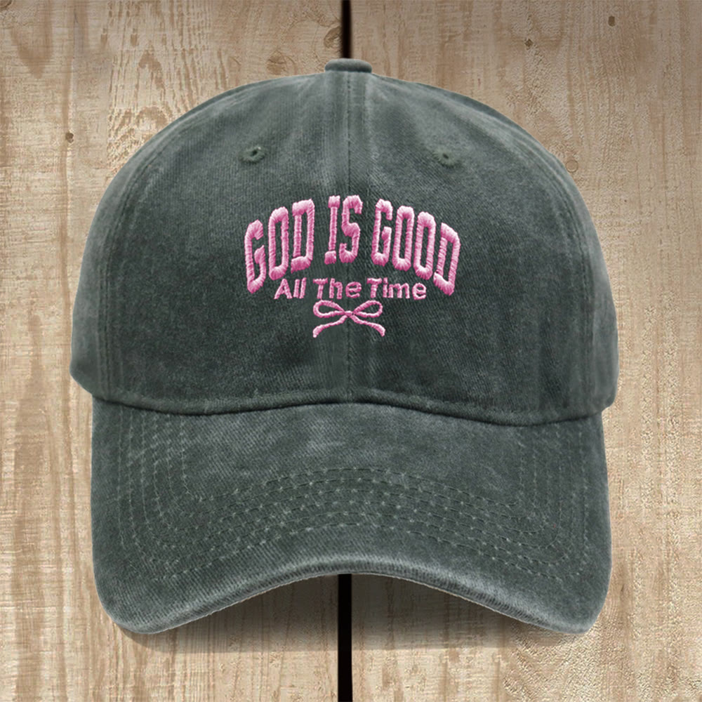 Christianartworkshop God Is Good All The Time Washed Cotton Baseball Cap: Wear the Truth of His Goodness - Army Green - image 18