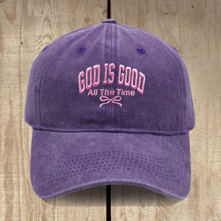 Christianartworkshop God Is Good All The Time Washed Cotton Baseball Cap: Wear the Truth of His Goodness - Purple - image 16