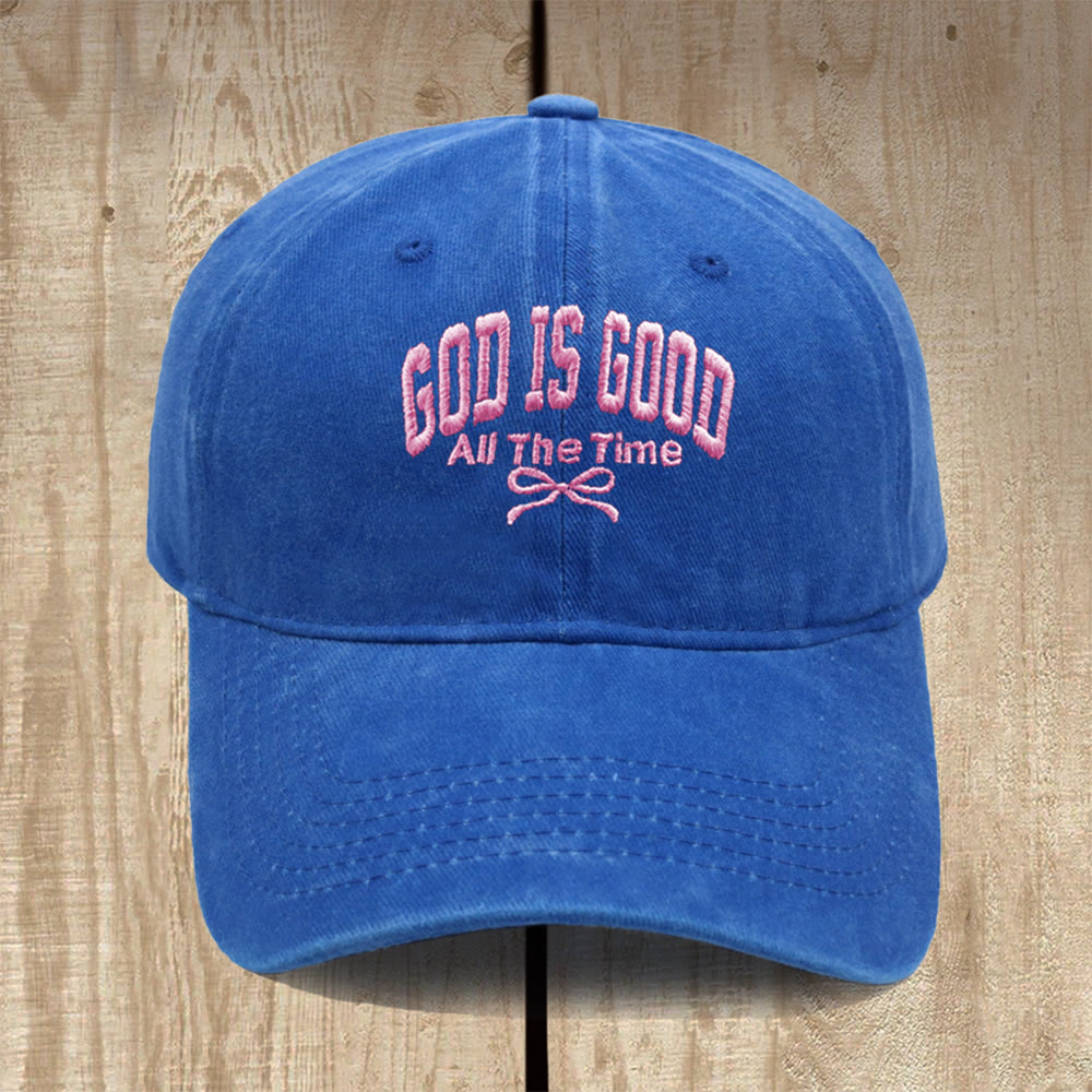Christianartworkshop God Is Good All The Time Washed Cotton Baseball Cap: Wear the Truth of His Goodness - Royal Blue - image 14