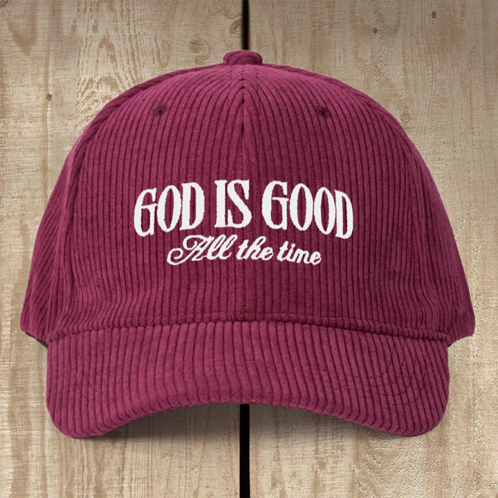 Christianartworkshop Corduroy God Is Good Cap: A Daily Reminder of His Constant Goodness - Wine - image 0