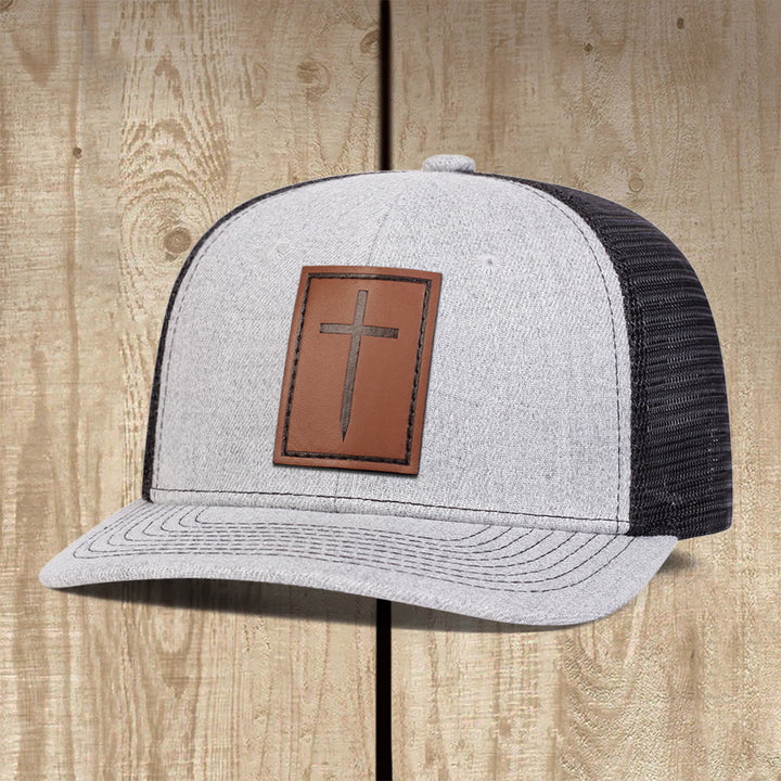 Christianartworkshop Rugged Cross Trucker Cap: A Confident Witness of Faith in Daily Life - Grey - image 2