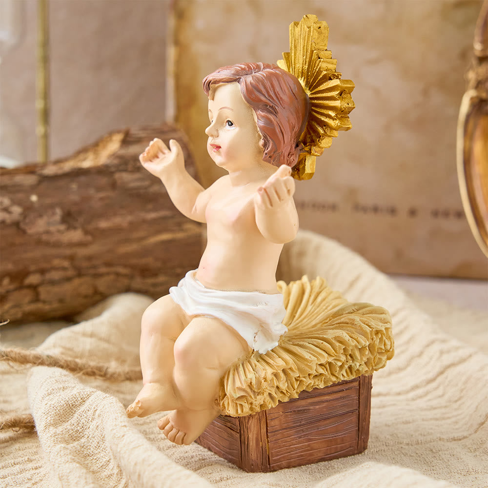 Christianartworkshop Lifelike Infant Jesus Manger Figurine Collection: A Symbol of the Sacred Miracle of Birth - image 14
