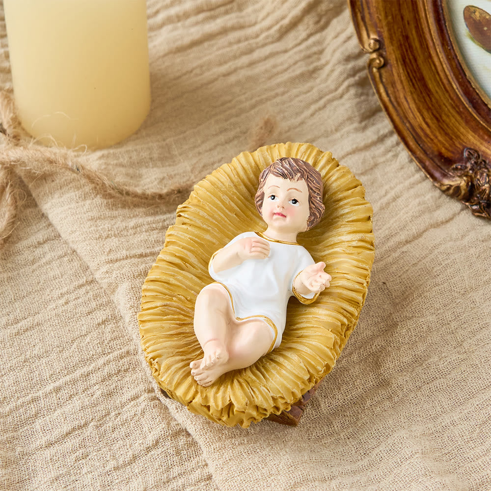 Christianartworkshop Lifelike Infant Jesus Manger Figurine Collection: A Symbol of the Sacred Miracle of Birth - image 9