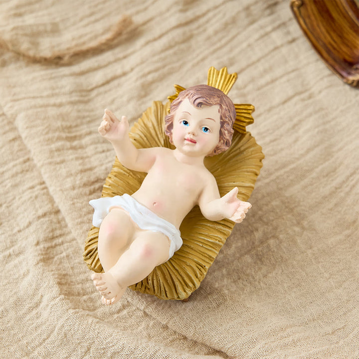 Christianartworkshop Lifelike Infant Jesus Manger Figurine Collection: A Symbol of the Sacred Miracle of Birth - image 7
