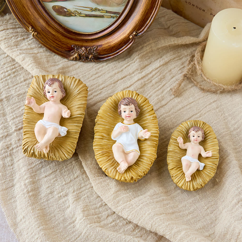 Christianartworkshop Lifelike Infant Jesus Manger Figurine Collection: A Symbol of the Sacred Miracle of Birth - image 2
