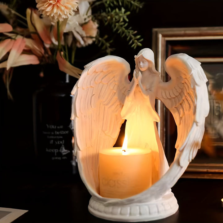 Christianartworkshop Guardian Angel Candle Holder with Outstretched Wings: Embody Divine Protection and Peace - Guardian Angel - image 0