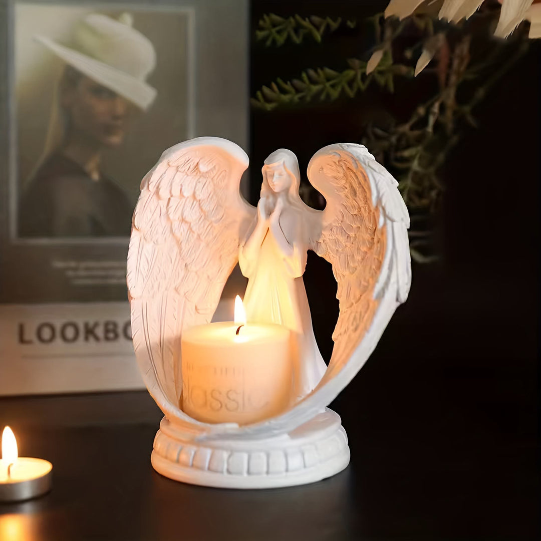Christianartworkshop Guardian Angel Candle Holder with Outstretched Wings: Embody Divine Protection and Peace - image 2