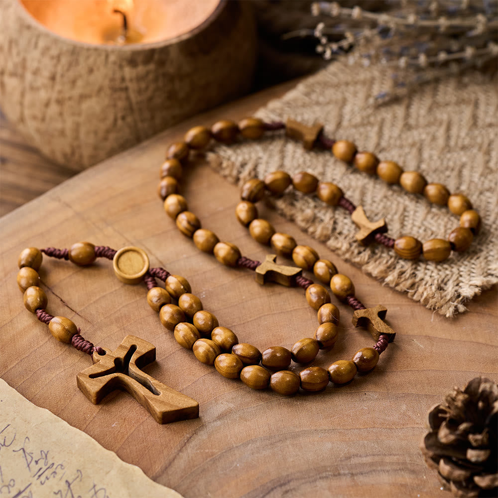 Christianartworkshop Handcrafted Wooden Rosary with Carved Cross: Embody Devotion and Timeless Prayer - St.Jude & Crucifix - image 0