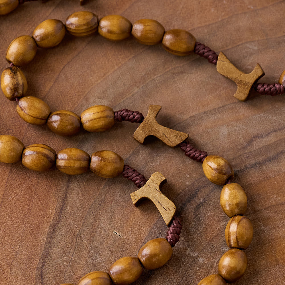 Christianartworkshop Handcrafted Wooden Rosary with Carved Cross: Embody Devotion and Timeless Prayer - image 6