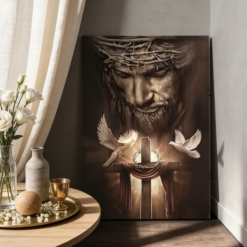 Christianartworkshop Sacred Sacrifice & Dove Wall Art Print: A Symbol of Redemptive Love and Peace - image 4