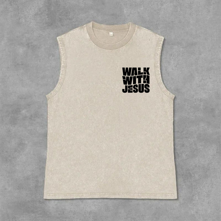 Christianartworkshop Talk With Jesus Block Letter Unisex Washed Tank Top: A Symbol of Daily Devotion - image 1