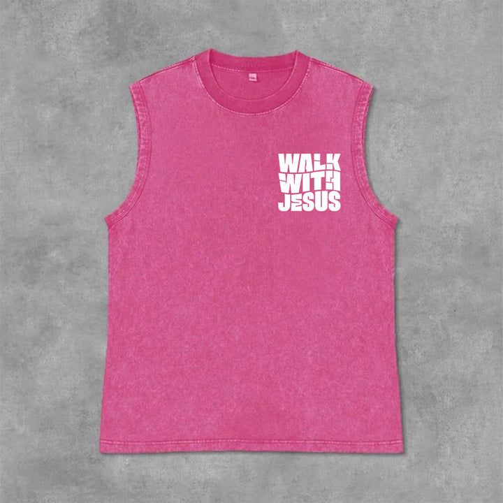 Christianartworkshop Talk With Jesus Block Letter Unisex Washed Tank Top: A Symbol of Daily Devotion - image 8