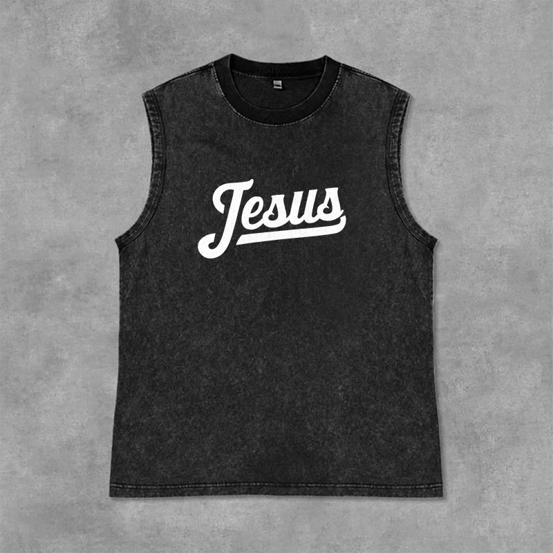 Christianartworkshop Jesus: Crown of Thorns Sketch Unisex Washed Tank Top - image 1