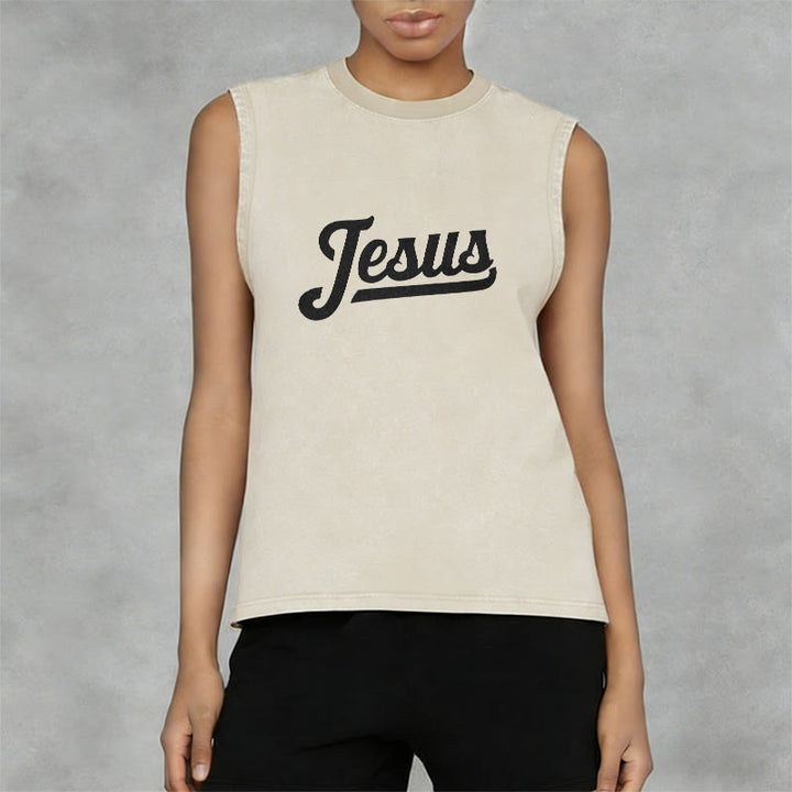 Christianartworkshop Jesus: Crown of Thorns Sketch Unisex Washed Tank Top - image 12