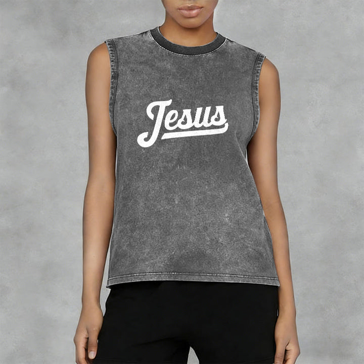 Christianartworkshop Jesus: Crown of Thorns Sketch Unisex Washed Tank Top - image 24