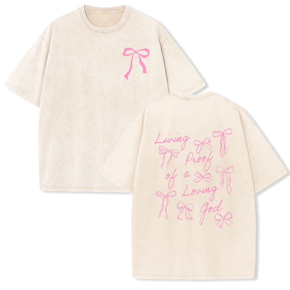 Christianartworkshop Living Proof Of A Loving God Unisex Washed T-shirt - Beige - 4XL - image 2