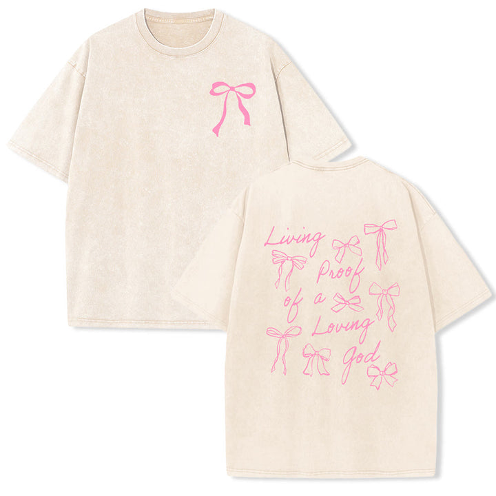 Christianartworkshop Living Proof Of A Loving God Unisex Washed T-shirt - Beige - 4XL - image 2