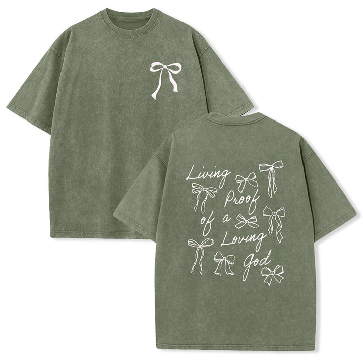Christianartworkshop Living Proof Of A Loving God Unisex Washed T-shirt - Army Green - 4XL - image 20