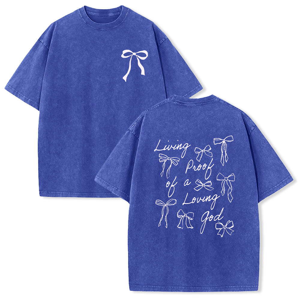 Christianartworkshop Living Proof Of A Loving God Unisex Washed T-shirt - Blue - 4XL - image 8