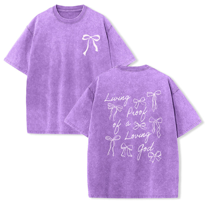 Christianartworkshop Living Proof Of A Loving God Unisex Washed T-shirt - Purple - 4XL - image 14