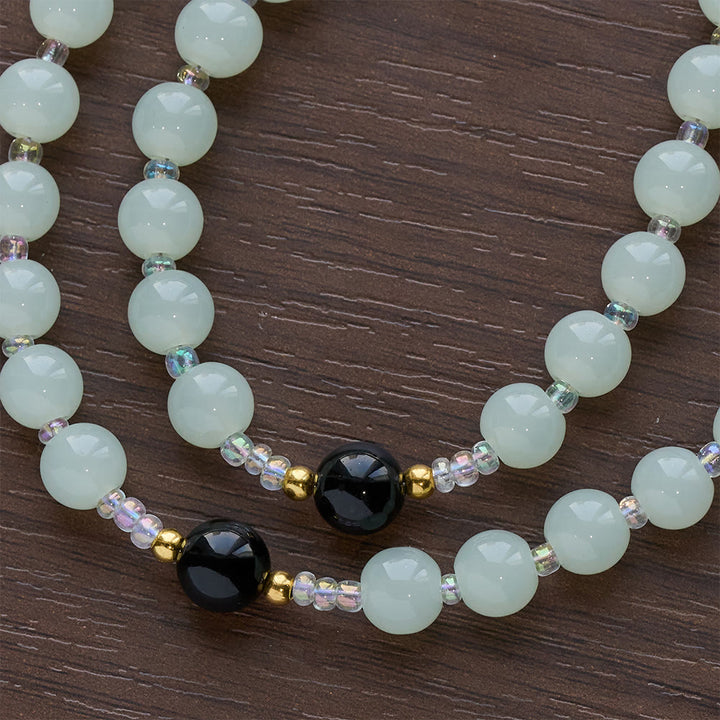 Christianartworkshop Elegant Green & Black Obsidian Rosary with Golden Holy Chalice - image 7