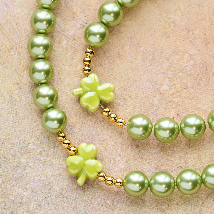 Christianartworkshop St. Patrick's Green Rosary with Lucky Ceramic Clover with Our Lady Center - image 8