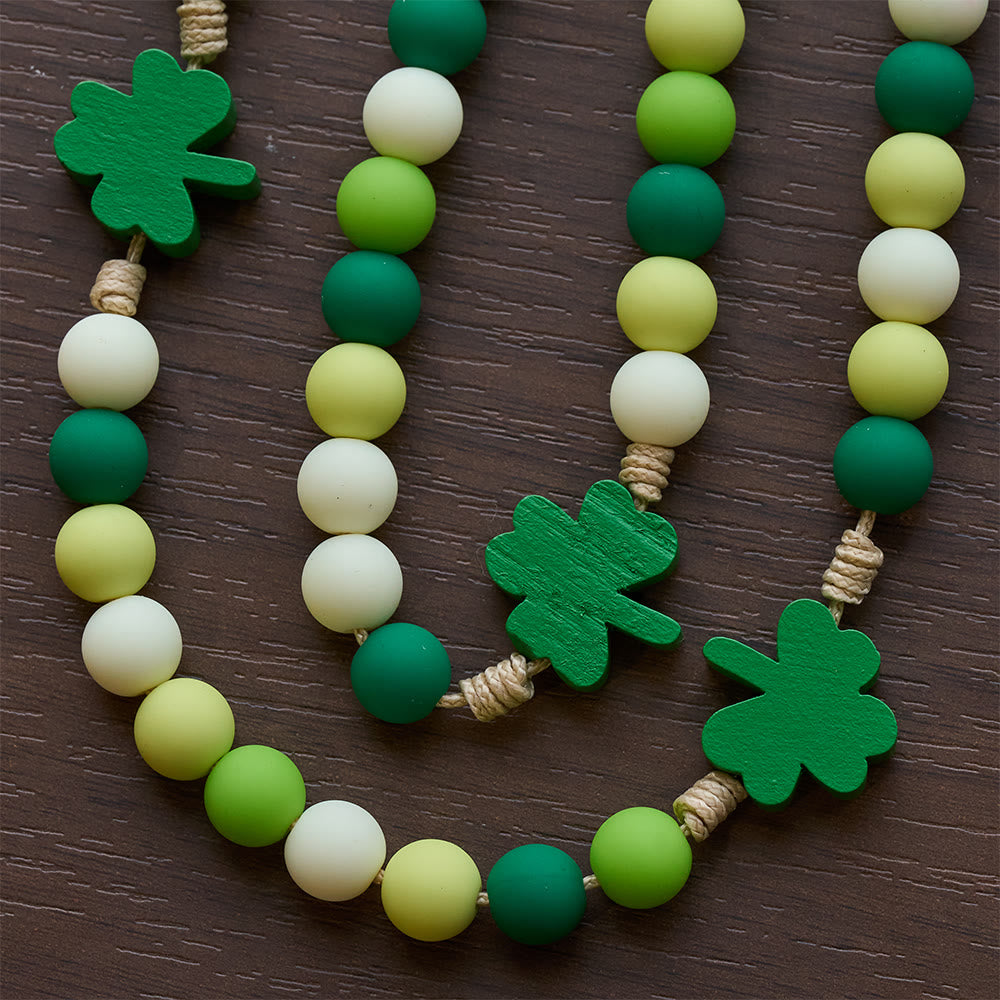 Christianartworkshop Children's St. Patrick Rosary: Gradient Beads with Wooden Clover and Cross - image 7