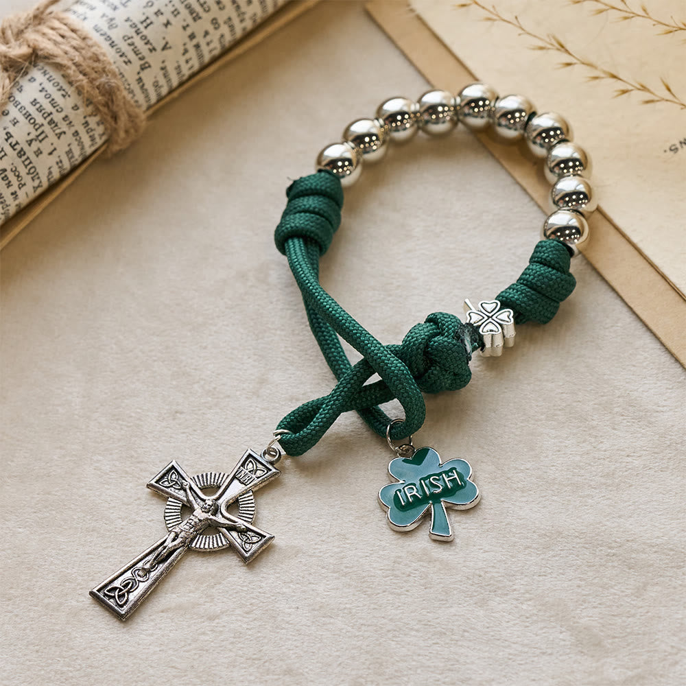 Christianartworkshop Irish Blessing Paracord Pocket Rosary with Celtic Crucifix - image 2