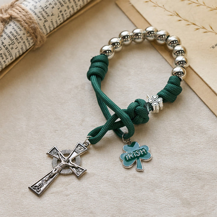 Christianartworkshop Irish Blessing Paracord Pocket Rosary with Celtic Crucifix - image 2