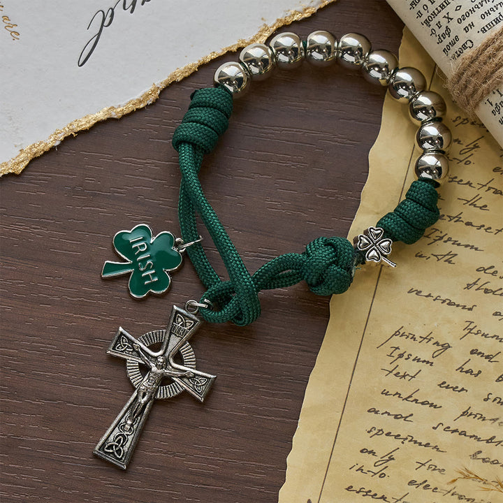 Christianartworkshop Irish Blessing Paracord Pocket Rosary with Celtic Crucifix - image 4