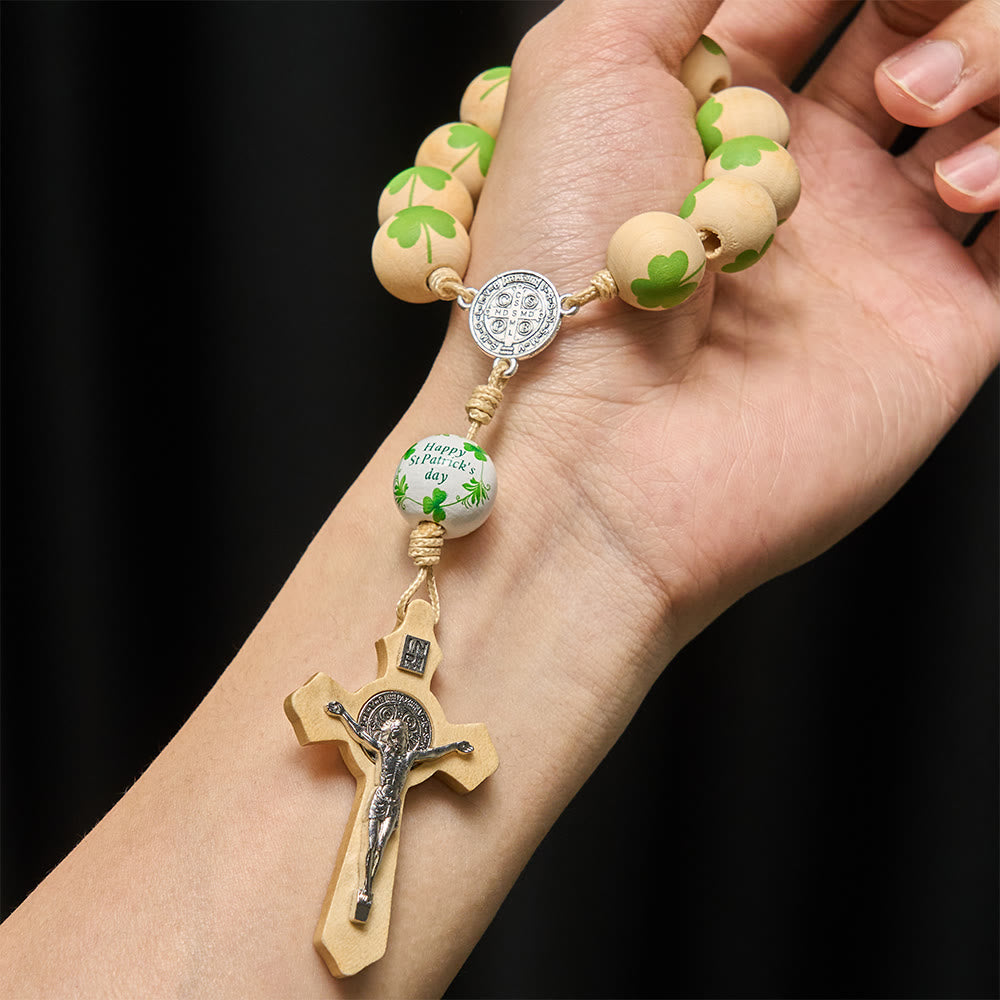 Christianartworkshop Irish Blessing Wood Pocket Rosary for St. Patrick's Day Gift - image 1