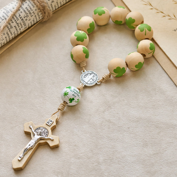 Christianartworkshop Irish Blessing Wood Pocket Rosary for St. Patrick's Day Gift - image 4