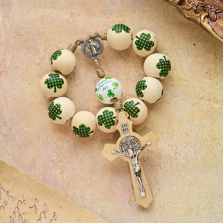 Christianartworkshop Irish Blessing Wood Pocket Rosary for St. Patrick's Day Gift - image 11