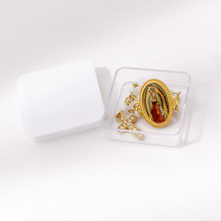 Christianartworkshop Our Lady of Guadalupe Mini Rosary Brooch: A Symbol of Maternal Protection - image 3