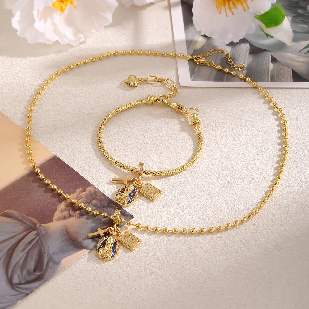 Christianartworkshop Our Lady of Grace Charm Jewelry Set: A Symbol of Timeless Devotion - image 2