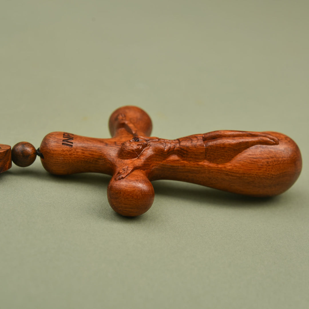 Christianartworkshop Two-Designed Crucifix Wooden Car Rosary Pendant: A Symbol of Traveler's Protection - image 2